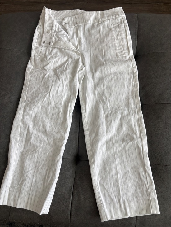 Chico's Pants - Chico's White Pinstripe Capris